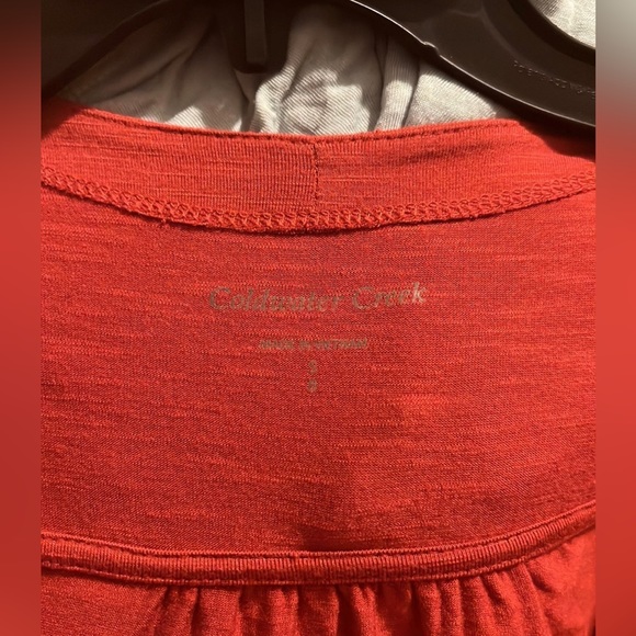 Coldwater Creek long sleeve open cardigan and tank, size small, orange rust - Picture 4 of 5